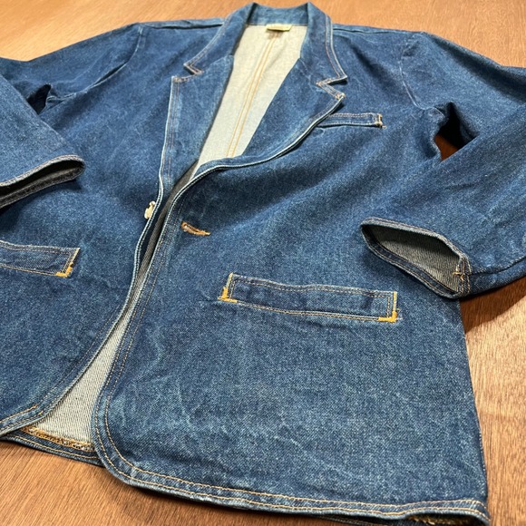Vivaldi Jeanswear Vintage Denim Blazer Jacket Medium Wash Made in USA Small - Picture 6 of 12